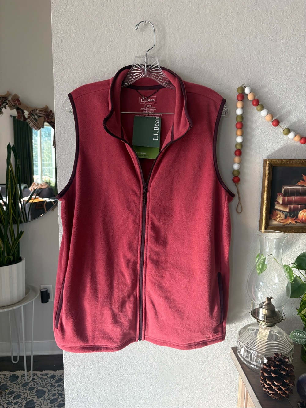 L.L. Bean woMen's Rose Red Full-Zip Fleece Vest